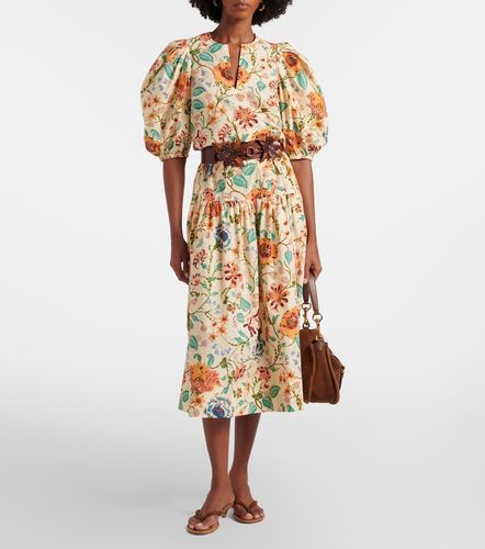 Jupe midi Theodora en coton floral - Ulla Johnson - Modalova
