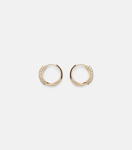 Boucles d’oreilles en or jaune 14 ct et émeraudes - Mateo - Modalova