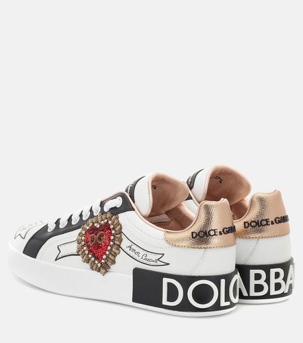 Baskets en cuir imprimé à ornements - Dolce&Gabbana - Modalova