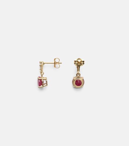 Boucles d'oreilles en or 14 ct, rubis et diamants - Stone and Strand - Modalova
