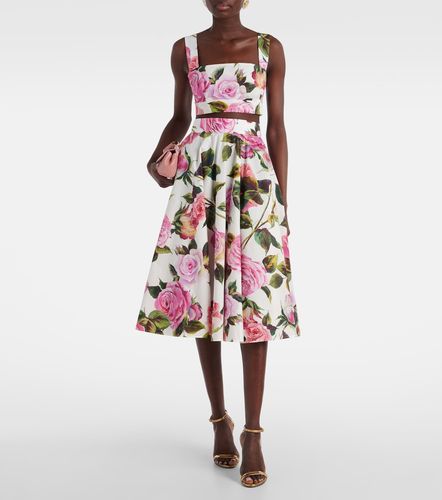 Top raccourci en coton à fleurs - Dolce&Gabbana - Modalova