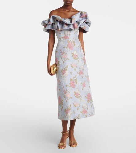 Robe midi en brocart lamé à fleurs - Markarian - Modalova
