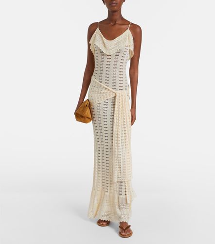 Robe longue en maille pointelle à volants - Aya Muse - Modalova