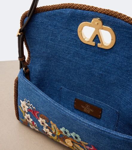 Sac porté épaule DeVain Small en denim - Valentino Garavani - Modalova