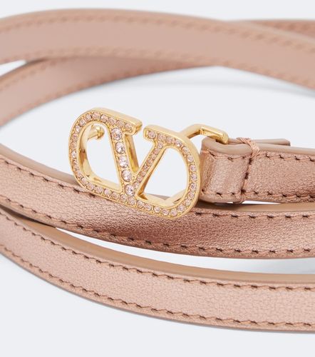 Ceinture VLogo en cuir métallisé - Valentino Garavani - Modalova
