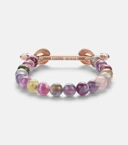 Bracelet Chakra en or rose 18 ct à lépidolites et pierres précieuses - Ananya - Modalova