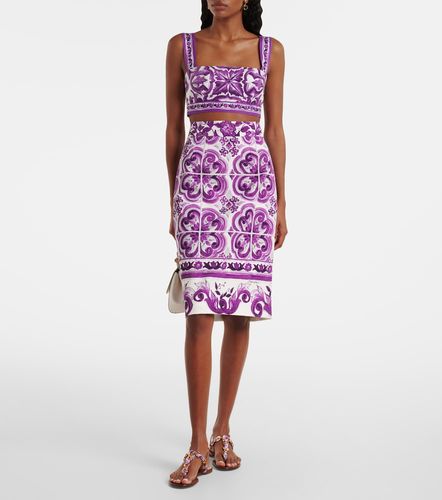 Jupe crayon Majolica en soie mélangée - Dolce&Gabbana - Modalova