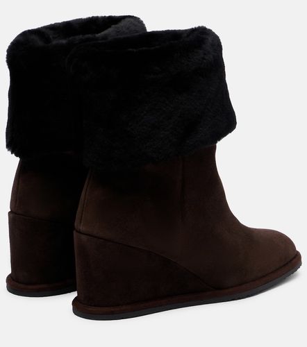 Bottines compensées en daim et shearling - Yves Salomon - Modalova
