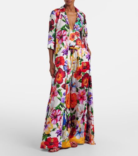 Robe chemise en soie à fleurs - Dolce&Gabbana - Modalova