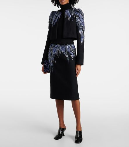 Jupe midi en laine mélangée à paillettes - Dries Van Noten - Modalova