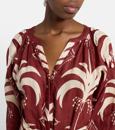 Robe longue imprimée en lin - Johanna Ortiz - Modalova