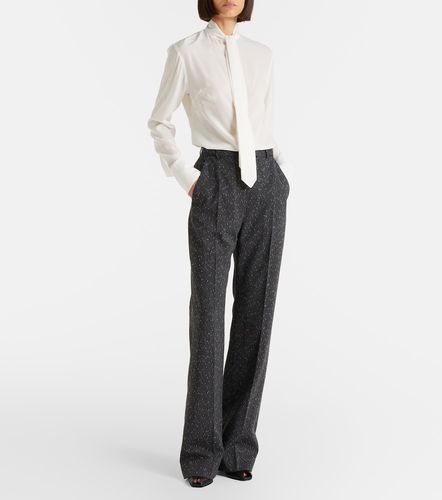 Pantalon droit en laine rayé - McQueen - Modalova