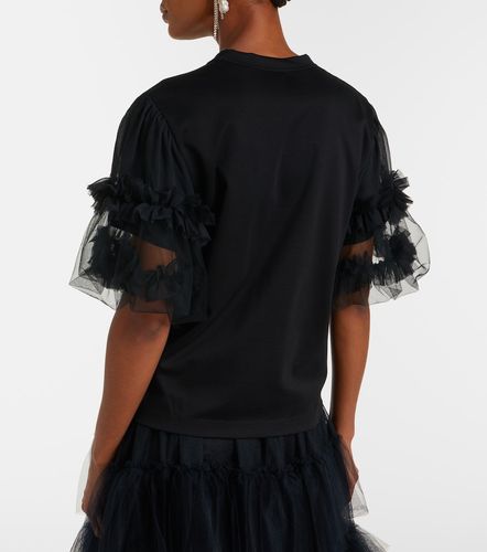 Kei Ninomiya T-shirt en coton à volants - Noir Kei Ninomiya - Modalova
