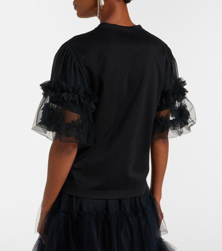 Kei Ninomiya T-shirt en coton à volants - Noir Kei Ninomiya - Modalova