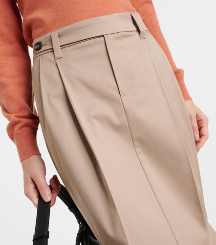 Jupe longue taille basse en coton mélangé - Brunello Cucinelli - Modalova