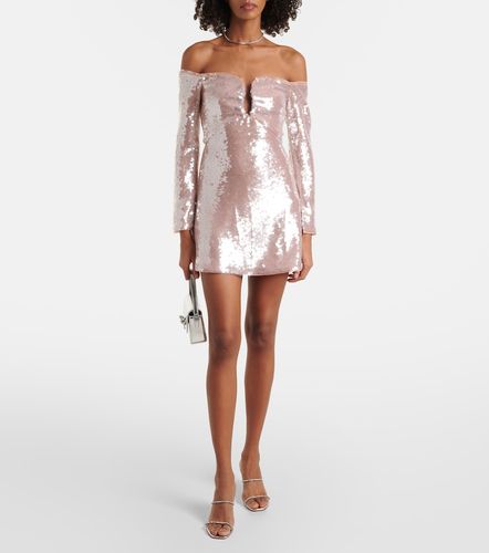 Robe à encolure bardot et sequins - Self-Portrait - Modalova