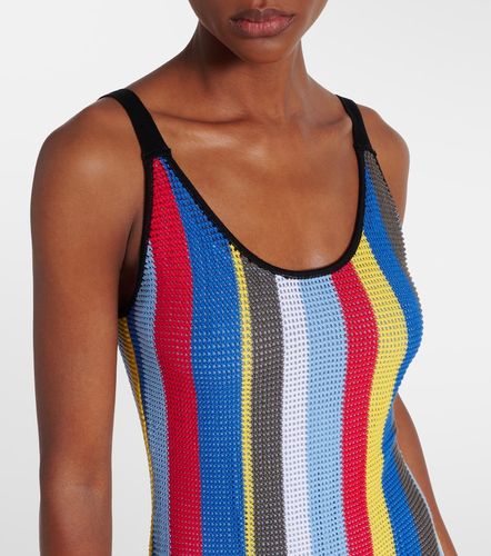 Robe midi Jessica rayée en crochet - Staud - Modalova