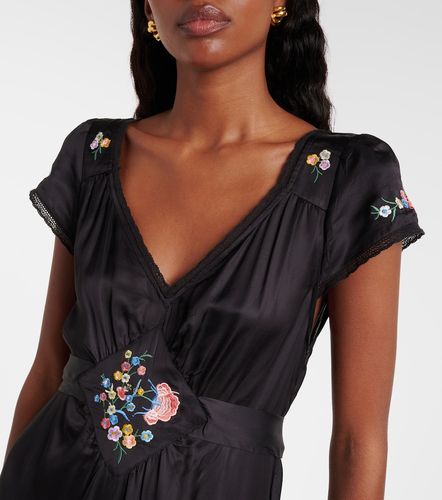 Robe longue Carey en satin à fleurs - Rixo - Modalova