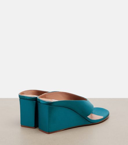 Alaïa Mules compensées Cube en satin - Alaia - Modalova