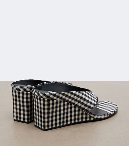 Alaïa Mules compensées Cube à carreaux vichy - Alaia - Modalova