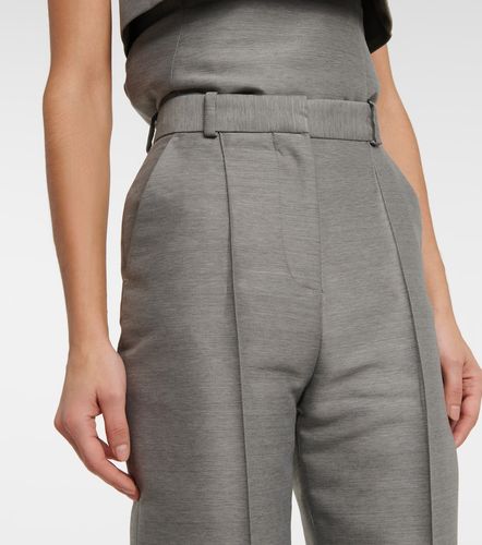 Pantalon droit à taille mi-haute en coton et laine mélangés - Toteme - Modalova