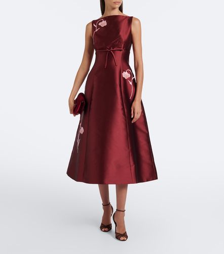 Robe de cocktail Mikado en satin à appliqués floraux - Erdem - Modalova