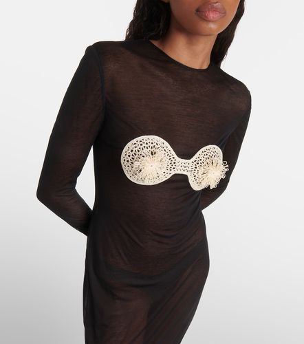 Robe longue en jersey à finitions en crochet - Magda Butrym - Modalova