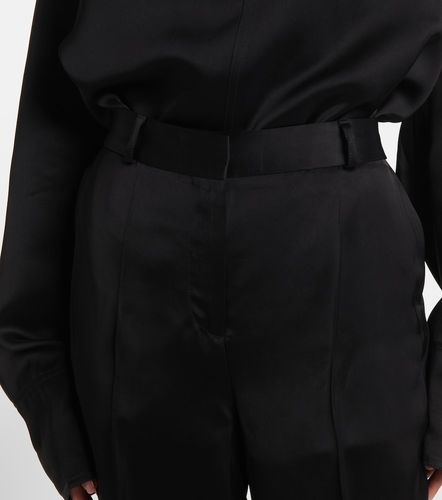 Pantalon droit à taille haute en satin - Toteme - Modalova