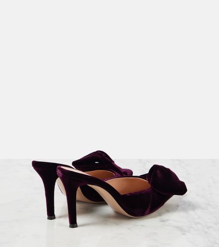 Mules 85 en velours à nœud - Gianvito Rossi - Modalova