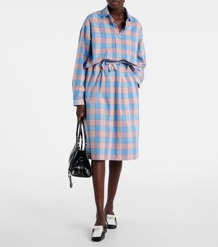 Jupe midi en coton à carreaux - Prada - Modalova