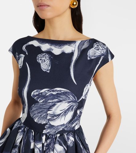Robe midi en coton mélangée à fleurs - Erdem - Modalova
