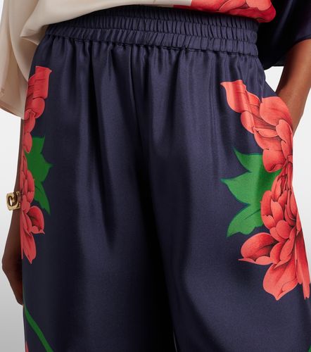 Pantalon ample Palazzo en soie à fleurs - La DoubleJ - Modalova