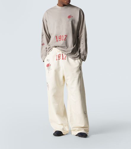 Pantalon de survêtement imprimé en coton - Balenciaga - Modalova