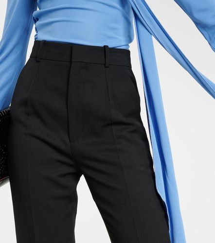 Pantalon droit à taille haute en laine mélangée - Victoria Beckham - Modalova