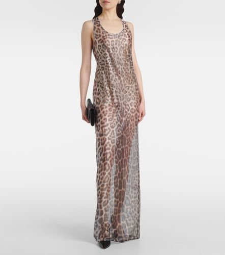 Robe longue en tulle à cristaux - Jacques Wei - Modalova