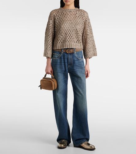 Pull en soie et lin mélangés - Brunello Cucinelli - Modalova