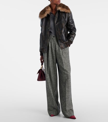 Pantalon ample en laine mélangée - Dolce&Gabbana - Modalova