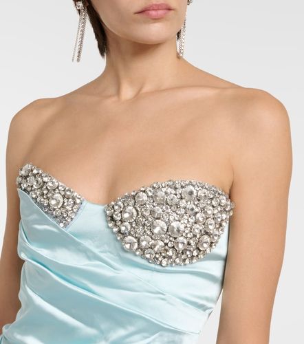 Area Robe en satin à cristaux - Area - Modalova