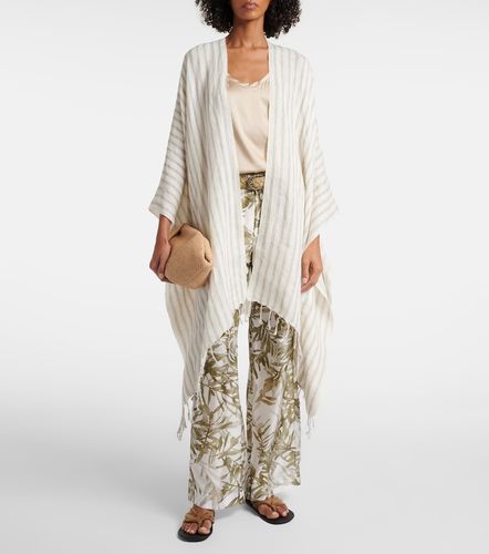 Poncho rayé en lin - Brunello Cucinelli - Modalova