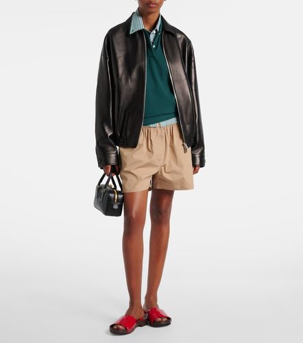 Miu Miu Veste en cuir à logo - Miu Miu - Modalova