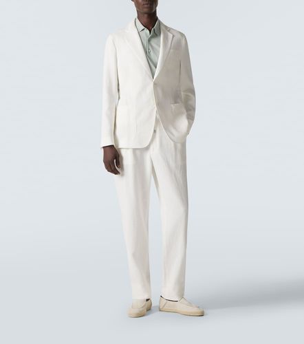 Pantalon en toile de lin - Giorgio Armani - Modalova
