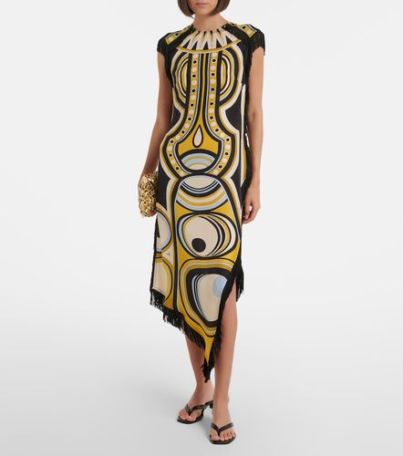 Robe Scarf en soie imprimée à franges - La DoubleJ - Modalova