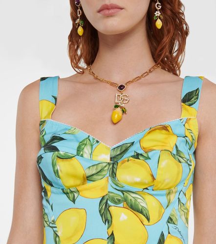 Top bustier imprimé en coton mélangé - Dolce&Gabbana - Modalova