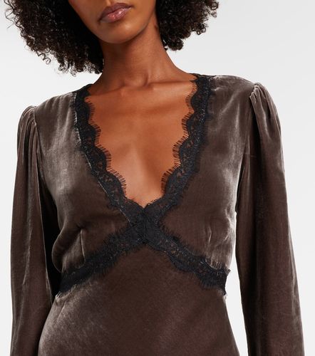 Robe longue Alesha en velours et dentelle - Rixo - Modalova