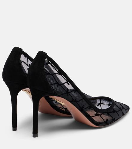 Escarpins en daim et résille - Aquazzura - Modalova