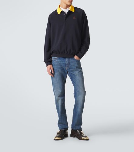 Sweat-shirt polo en coton brodé - Versace - Modalova