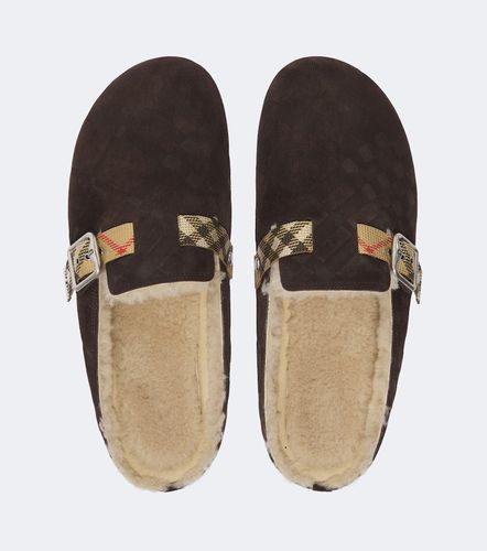 Mules Urchin en daim et shearling - Burberry - Modalova