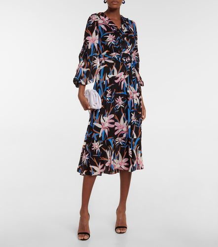 Robe midi Jaxson en crêpe à fleurs - Diane von Furstenberg - Modalova