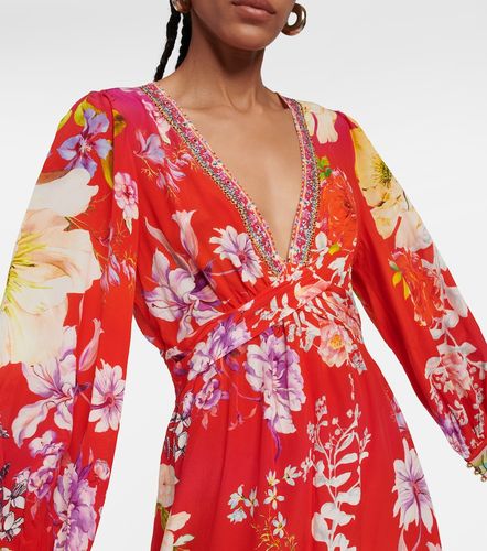 Robe longue en soie à ornements - Camilla - Modalova