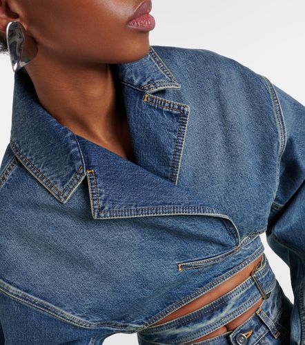 Alaïa Veste portefeuille courte en denim - Alaia - Modalova